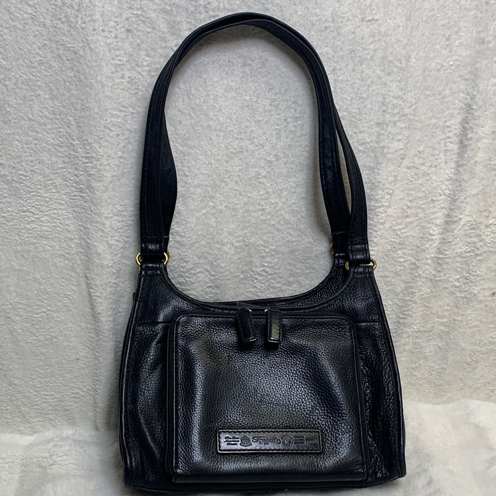 Classic Black Leather Shoulder Bag